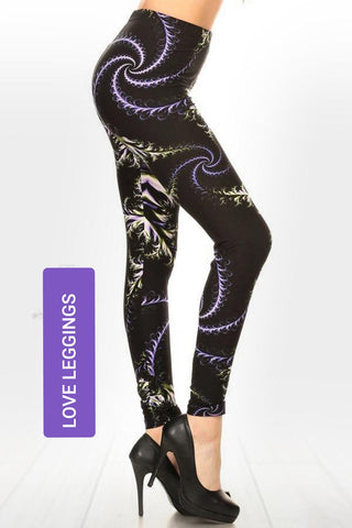 Amazing Purple Swirls Leggings - Plus Size